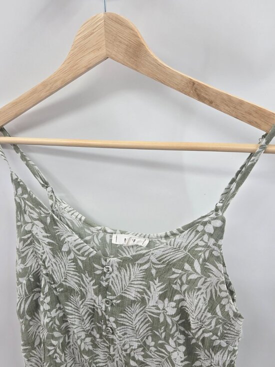 Anthropologie Mine White Green Floral Buttons Tank Top Small - Picture 3 of 8